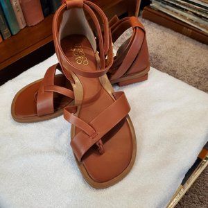 Franco Sarto Women's Parker Ankle Strap Sandal Ginger Leather 8M